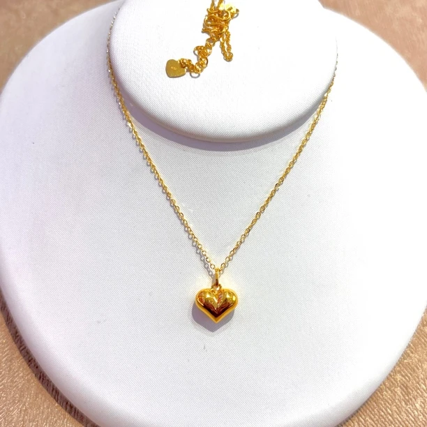 B3足金5G爱心套链4.33g