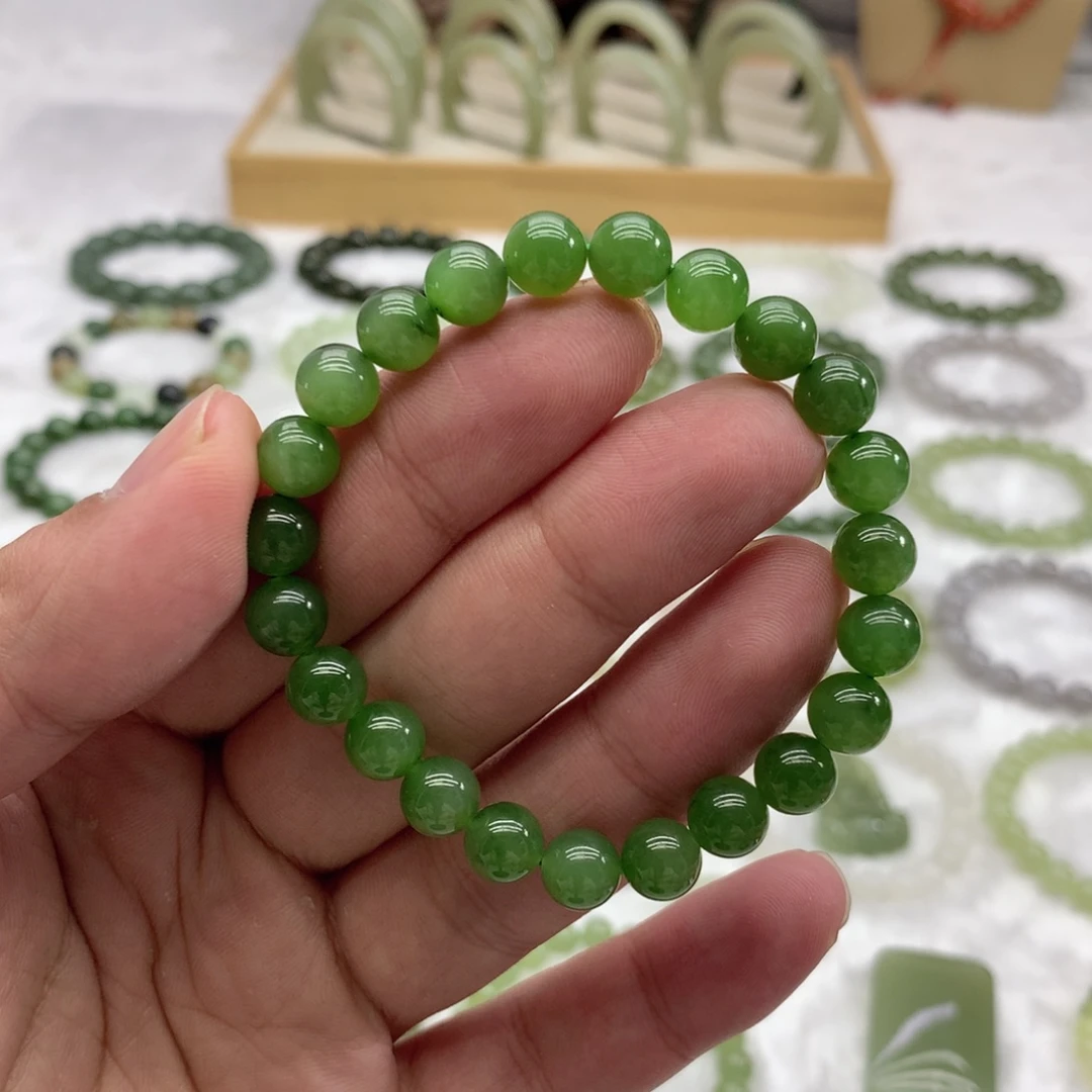和田玉未镶嵌手串（碧玉8）