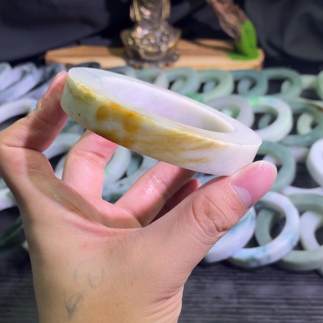 定制翡翠未镶嵌天然纹理随机，追求完美者慎拍