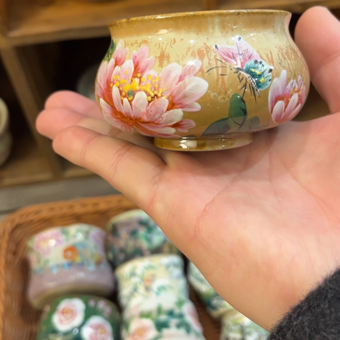 景德镇柴烧手工手绘陶瓷
