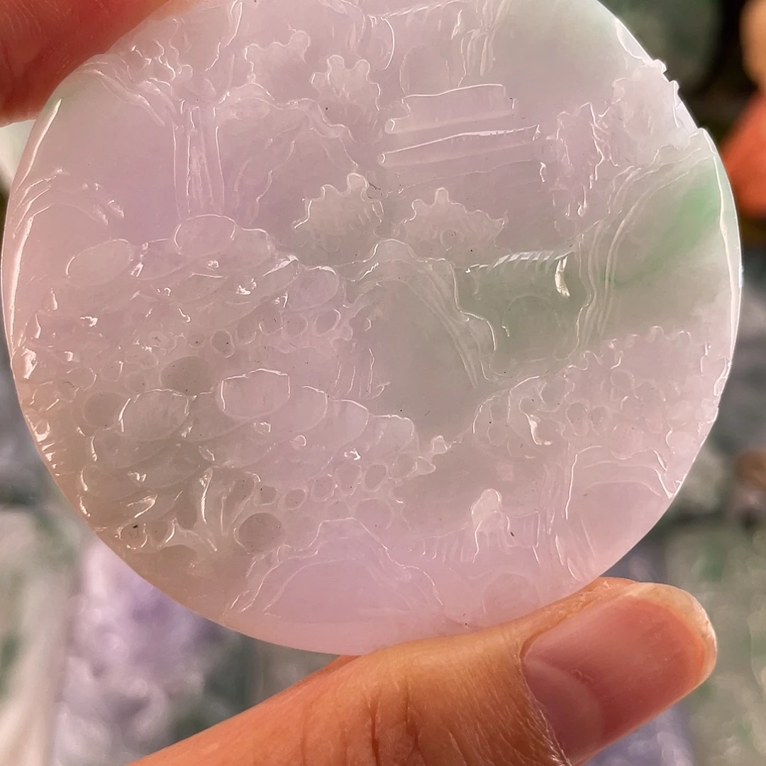 颈饰未镶嵌翡翠山水牌