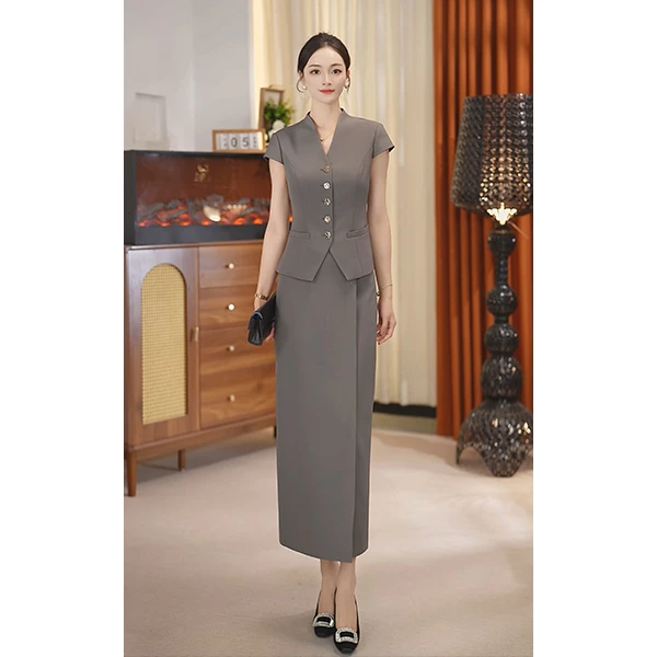 2025夏新款高级灰薄款西装套女气质优雅显瘦轻奢时尚通勤套装