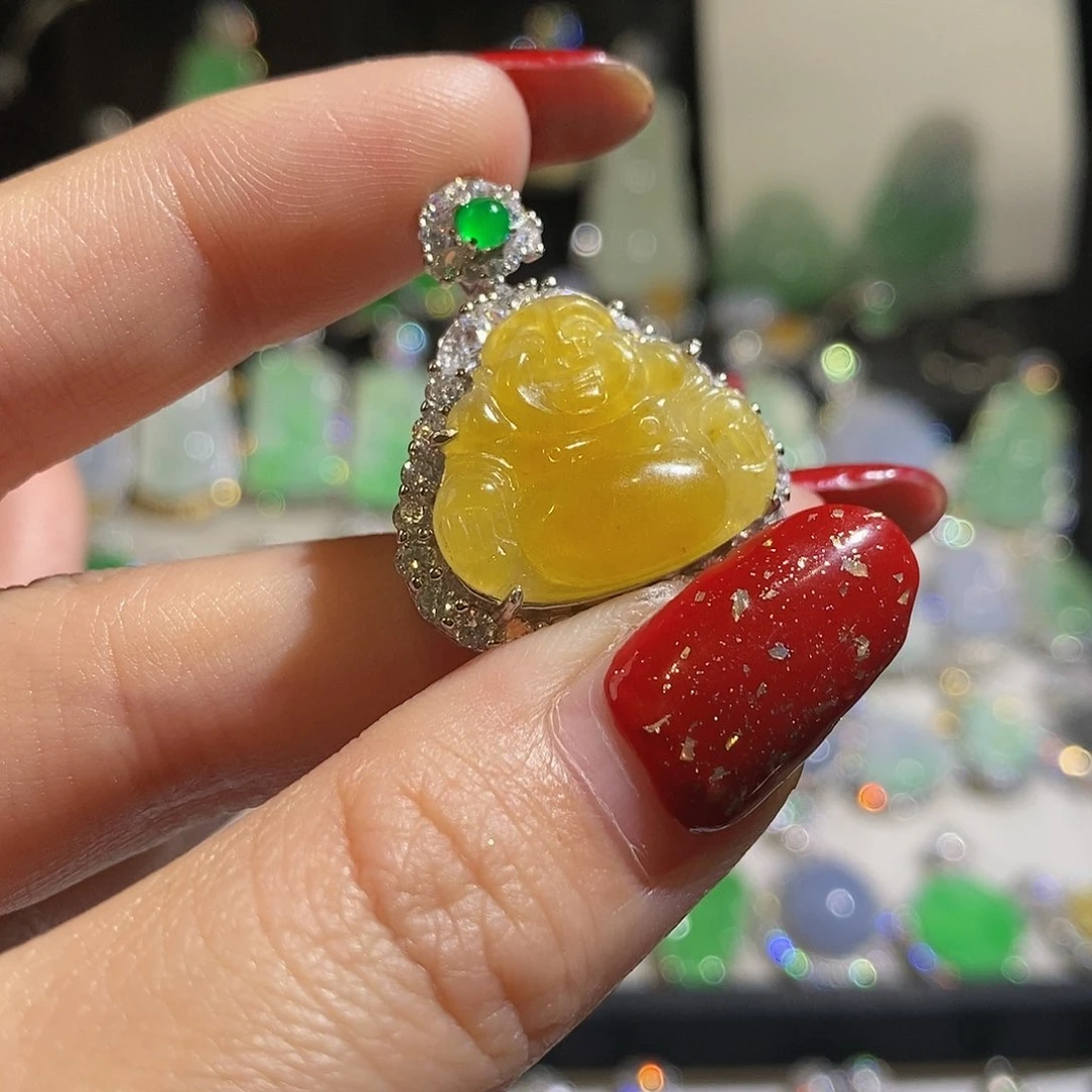 翡翠颈饰银S925镶嵌天然翡翠