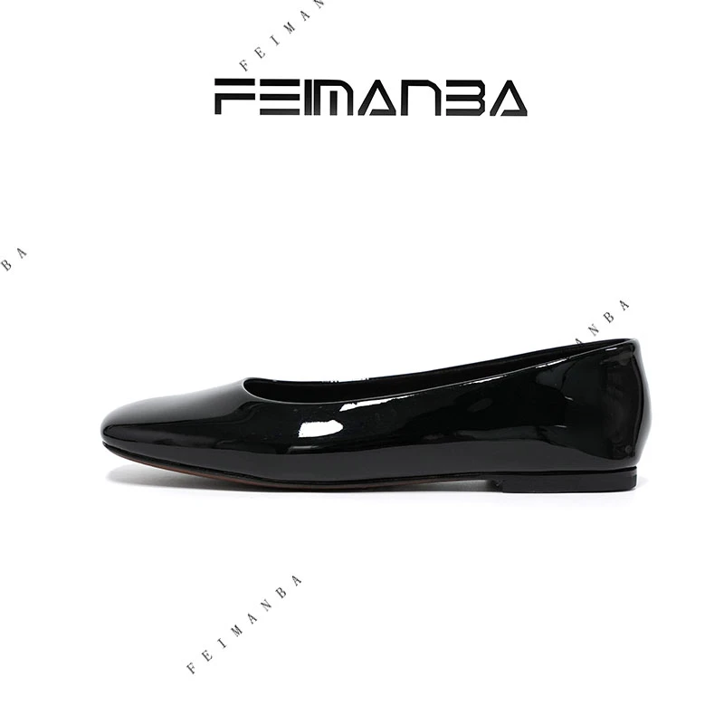 FEIMANBA基石系列“毒家”方头浅口 百搭漆皮女鞋