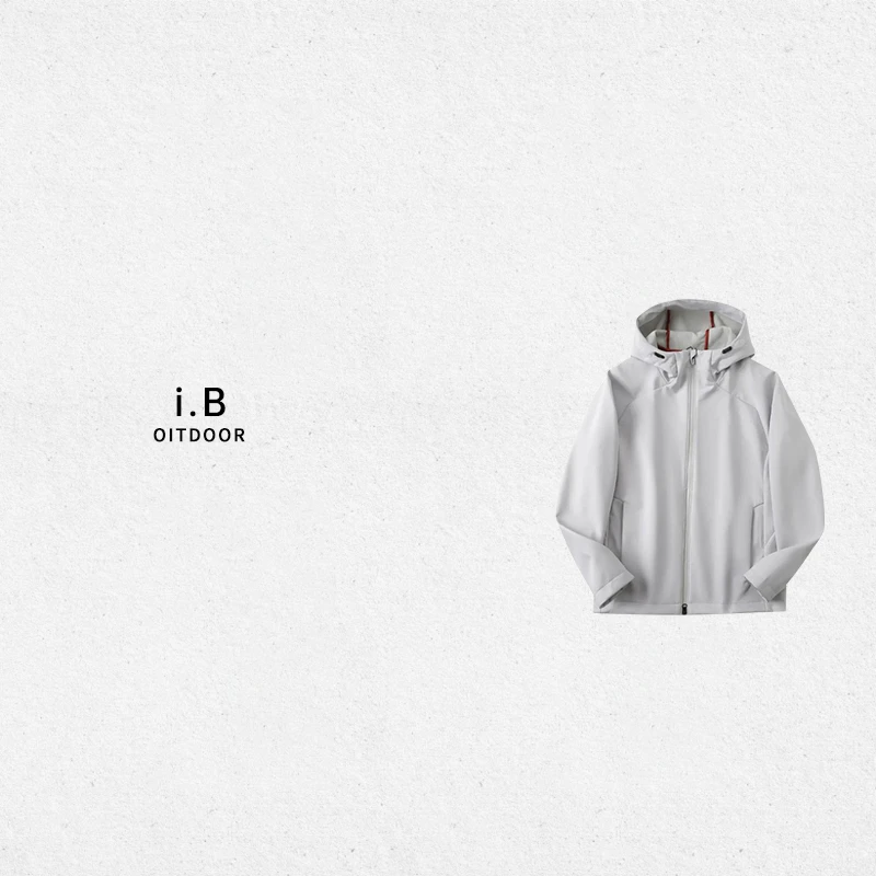 清货！i.B男装 防水加绒秋冬户外轻量连帽软壳夹克外套PYS-8841CS