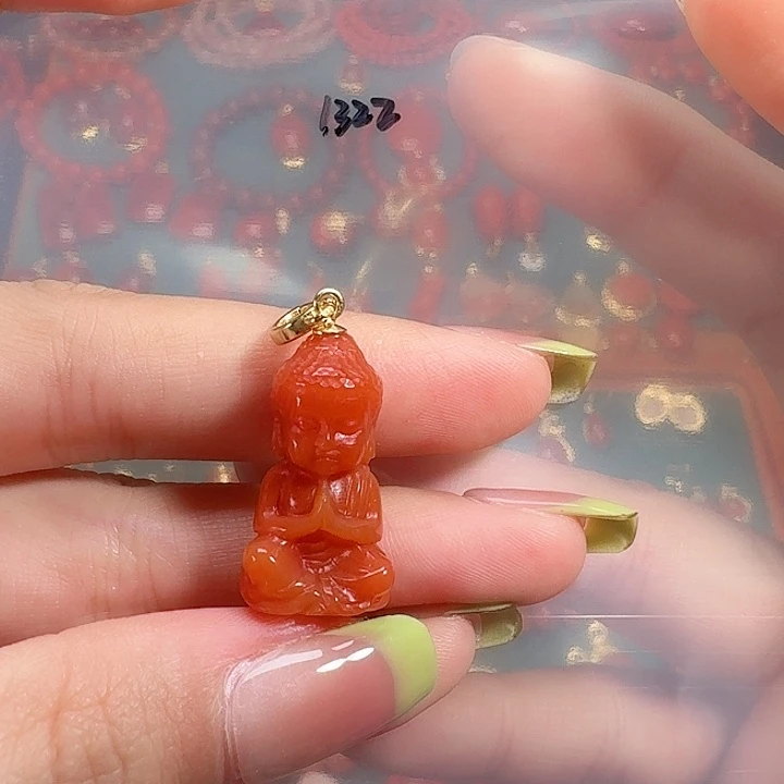 南红玛瑙银S925镶嵌吊坠