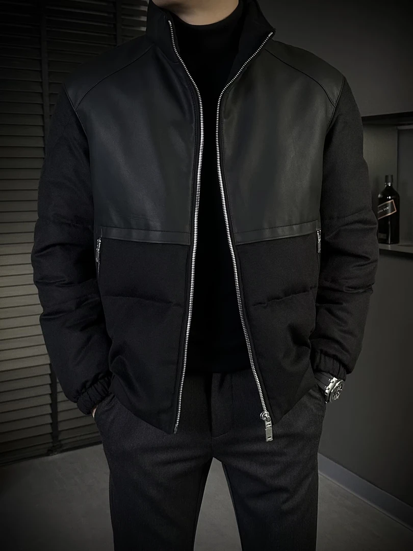 KING&GUCH【90三花白鹅绒✚绵羊皮✚骆驼绒】秋冬季立领羽绒服877828