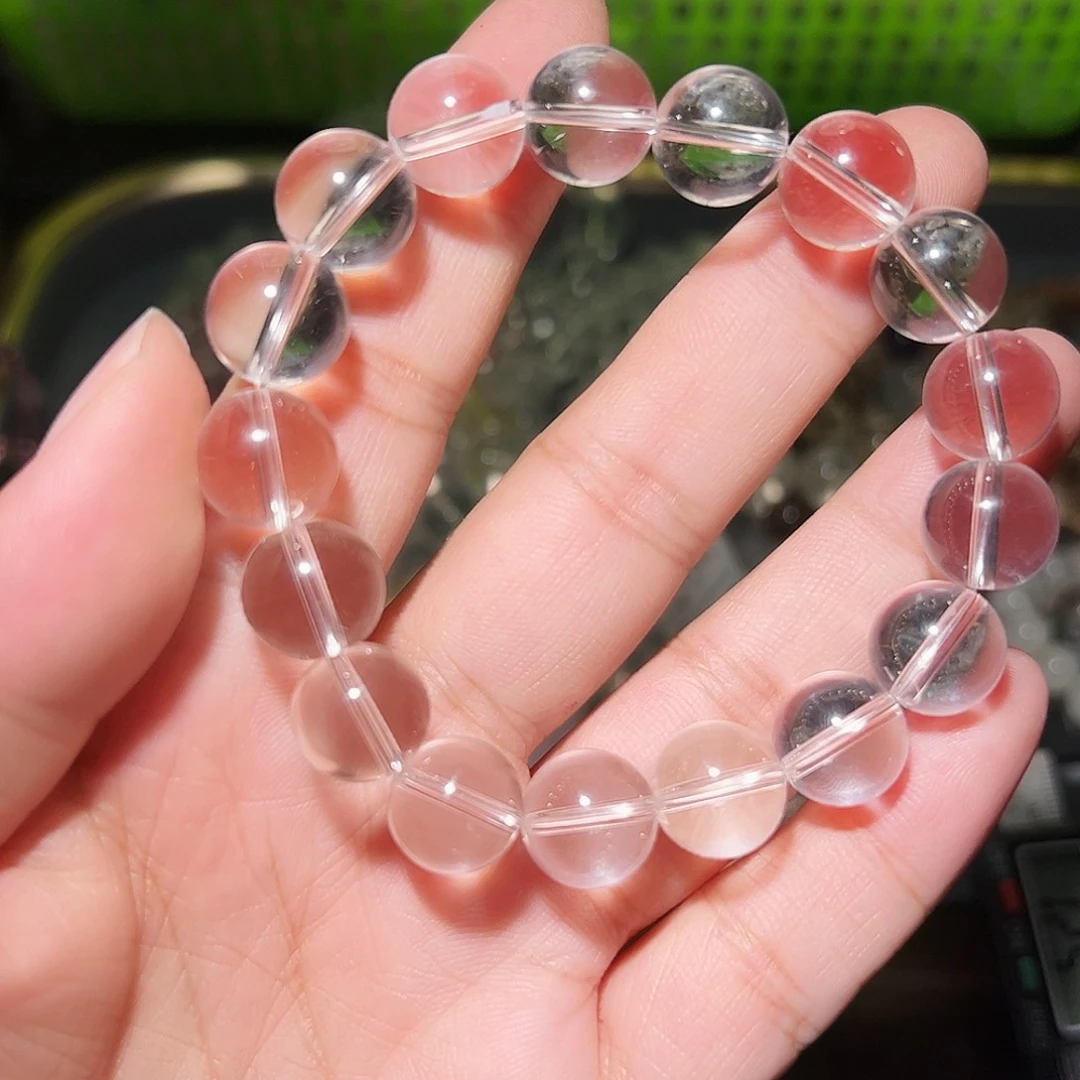 水晶手链未镶嵌12毫米全净体白水晶