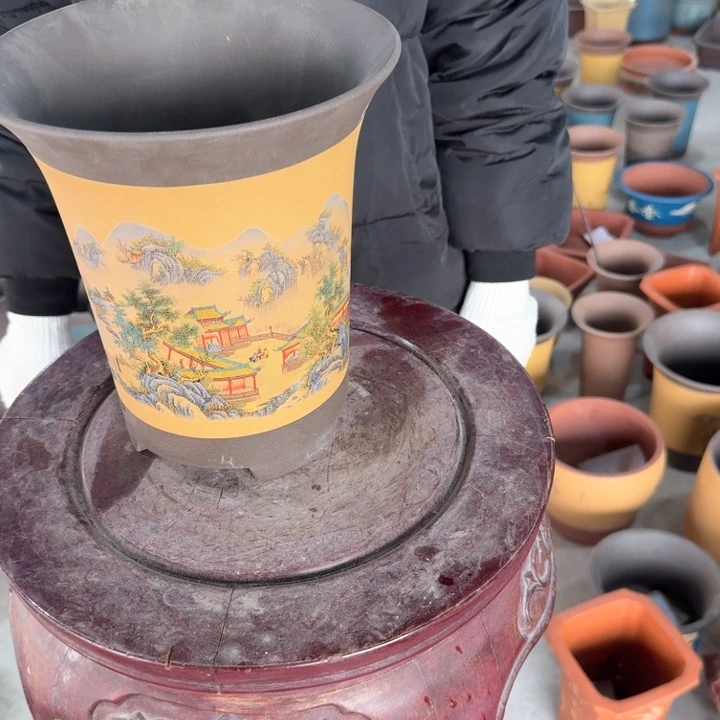 紫砂紫砂花盆19*22