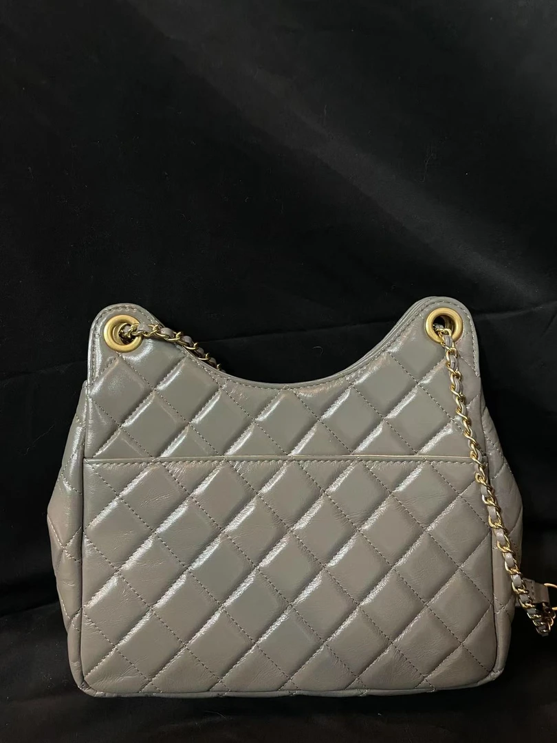 LQ-WITH-QUEEN真皮女包油蜡猫灰色