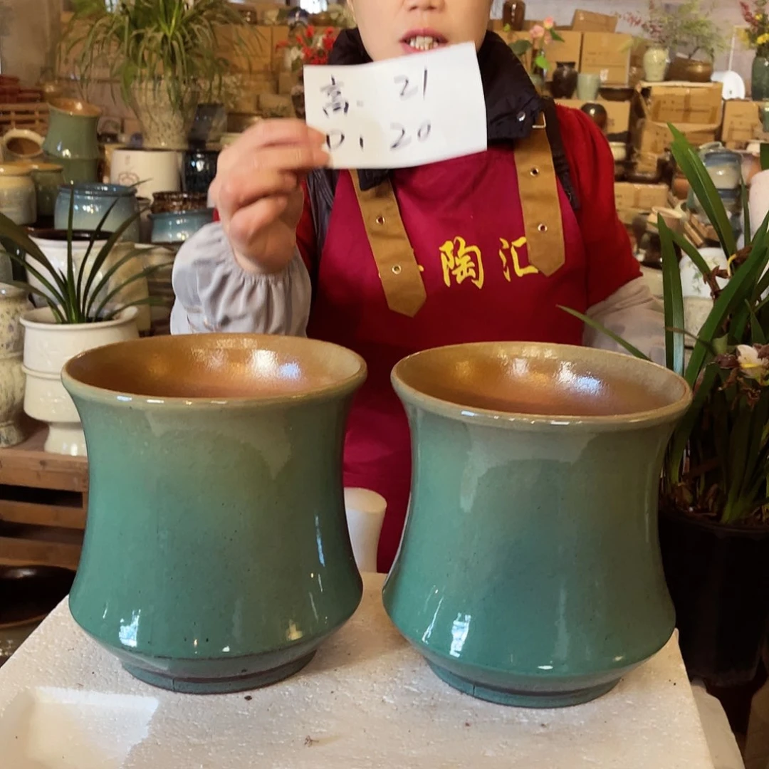 紫砂花盆高度21口径20