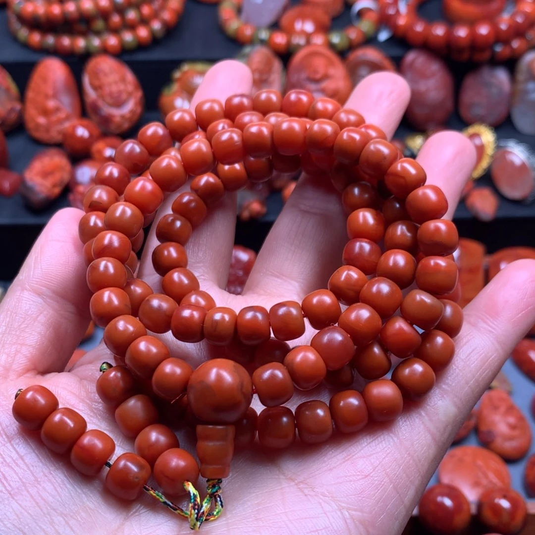 南红玛瑙多圈手链8mm未镶嵌