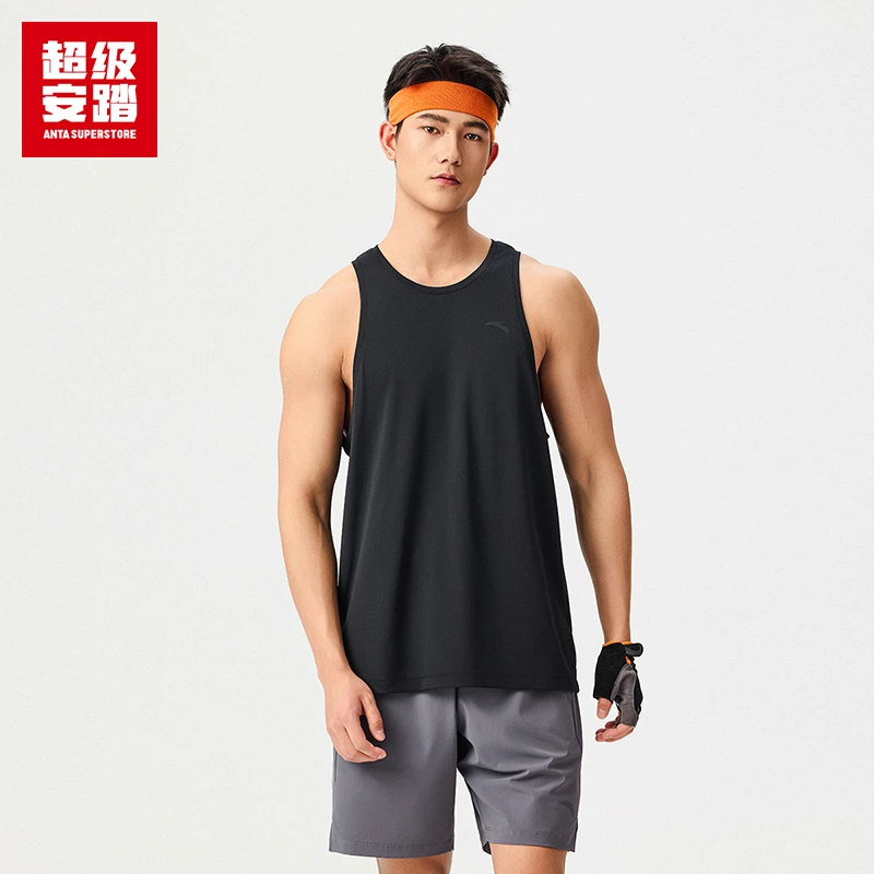 安踏运动背心男子夏季新款速干透气无袖宽松背心健身上衣跑步衫