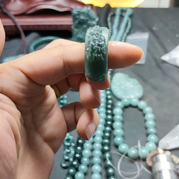 未镶嵌扳指21圈口定制翡翠