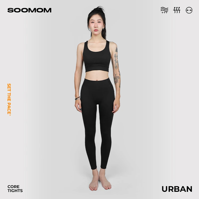 SOOMOM | URBAN高腰紧身长裤骑行运动短裤跑步瑜伽健身