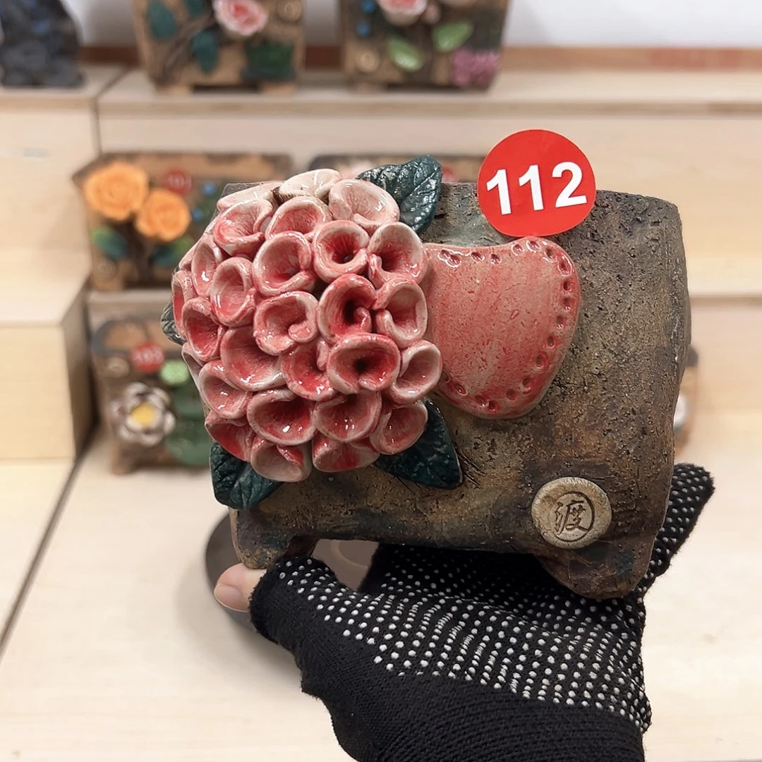 紫砂花盆112号内口12×11高11