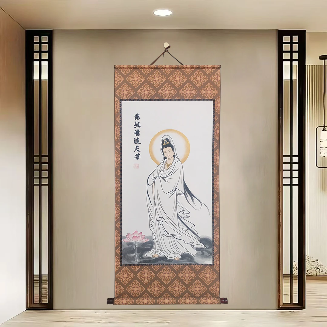 【慈航真人】60*140 国风卷轴装饰挂画