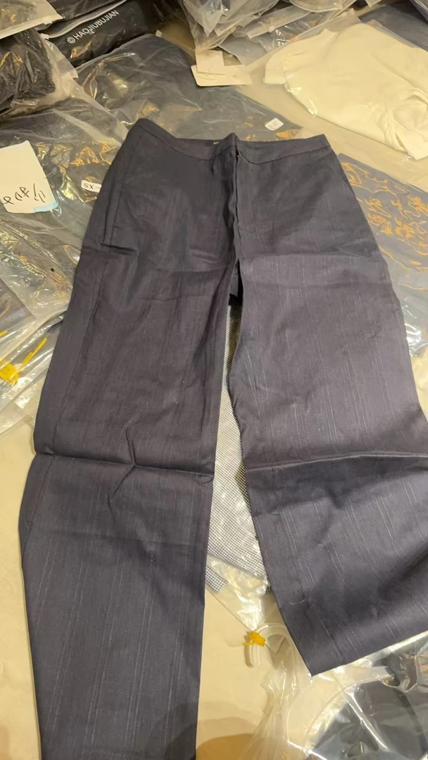 好久不见藏蓝色直筒裤