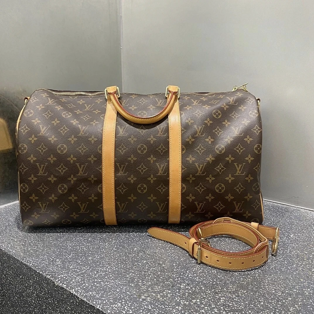 95新 LouisVuitton/路易威登 专场/老花 keepall 50旅行袋 芯片款