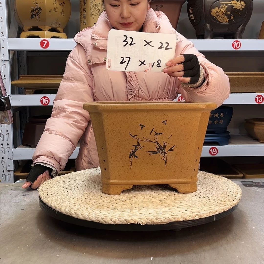 本山绿泥花盆紫砂花盆