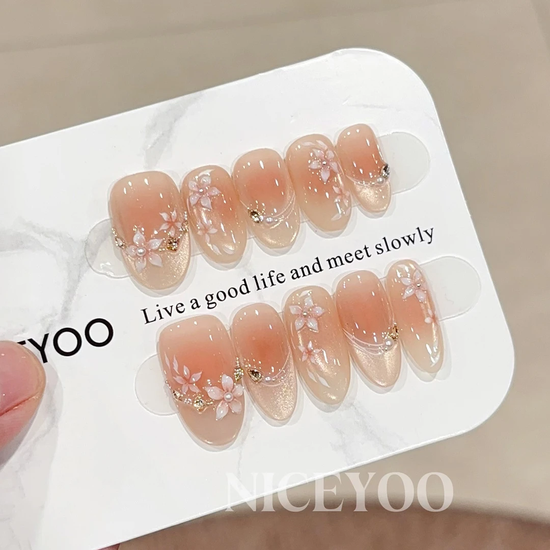 【玉琢】设计师原创手工雕花纯手工穿戴甲可拆卸成品美甲贴片