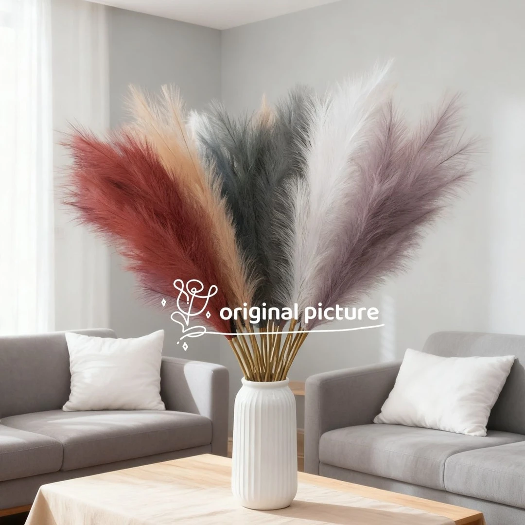 80cm粗杆豪华款客厅高品质烟花芦苇永不掉毛材质潘帕斯草婚庆卧室