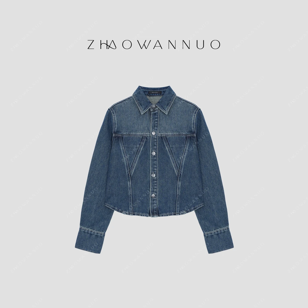 ZHAO WANNUO 丨 25春季设计感小众衬衫牛仔外套NC0301