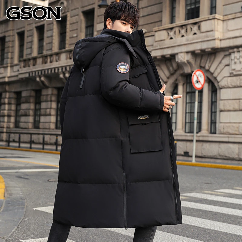 森馬集团旗下GSON90%白鸭绒 长款加厚情侣羽绒服冬季防寒外套-669
