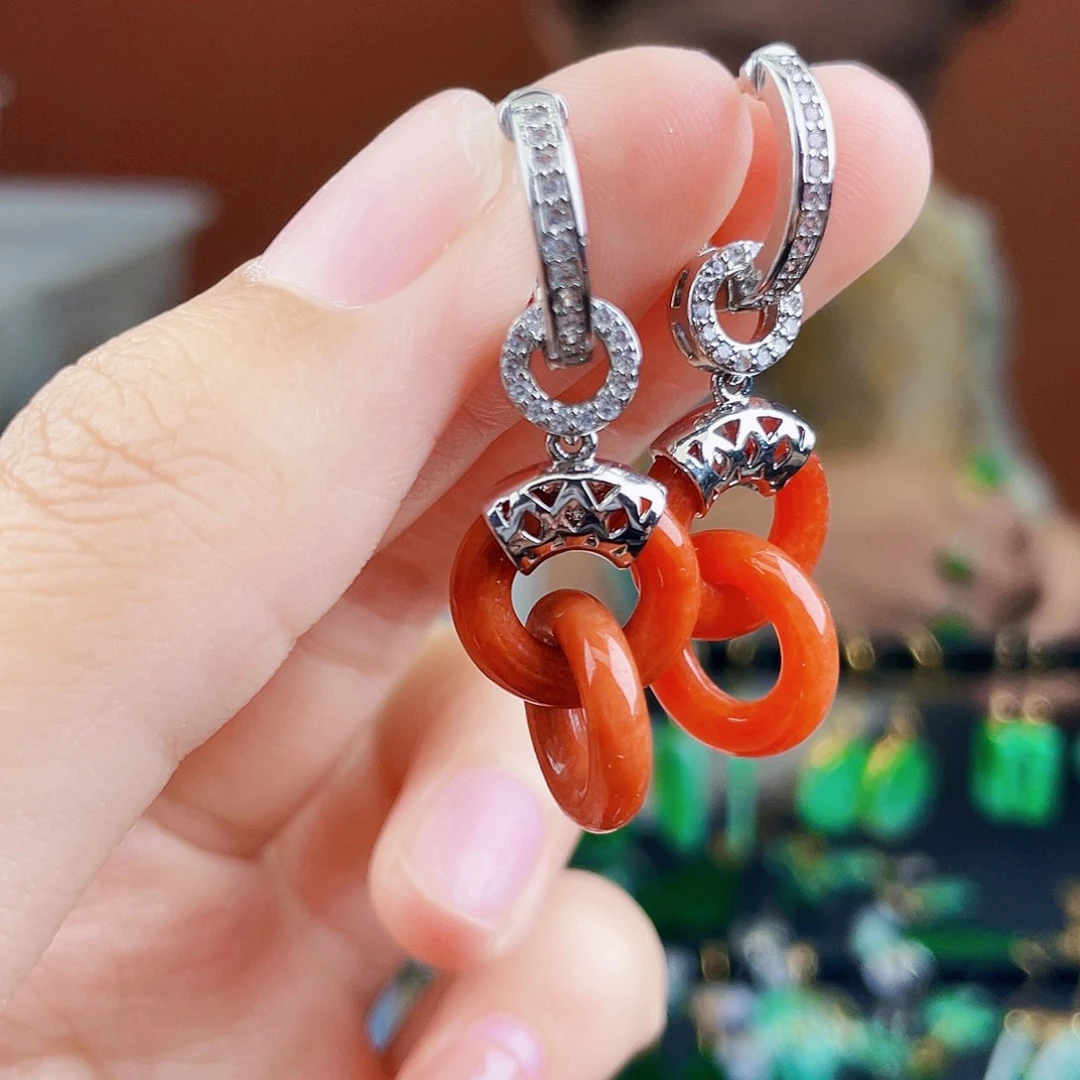 翡翠未镶嵌耳饰饰品