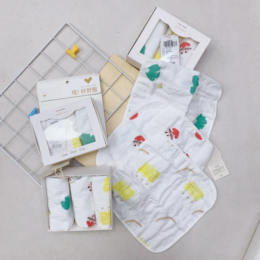 3052米乐熊 (3条装)宝宝毛巾擦脸巾童巾儿童用品四季MP3052PA29