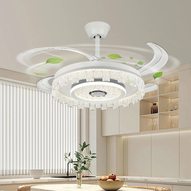 6259-1 风扇灯现代简约餐厅吊扇灯家用静音电扇灯吸顶灯一体
