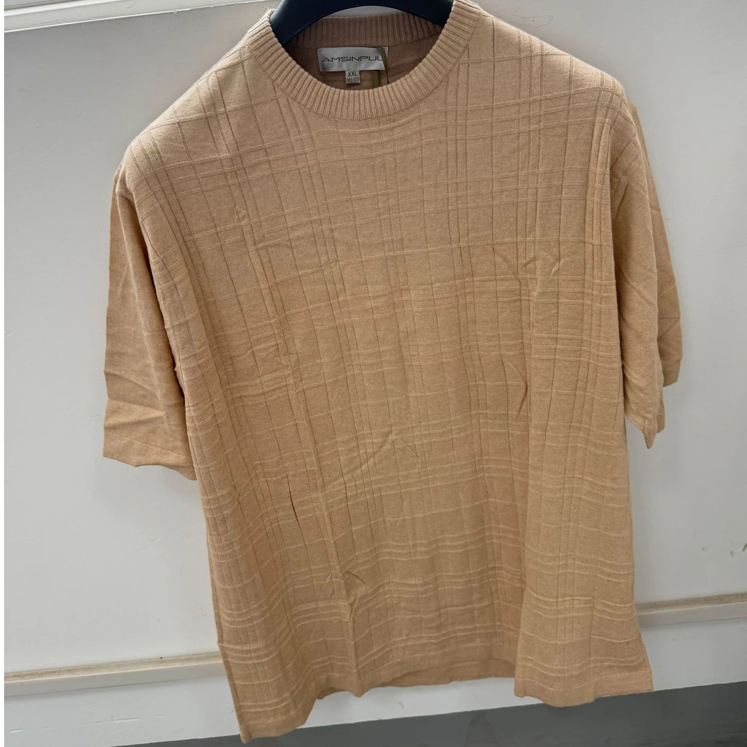 彩棉竹纤维圆领短袖T恤