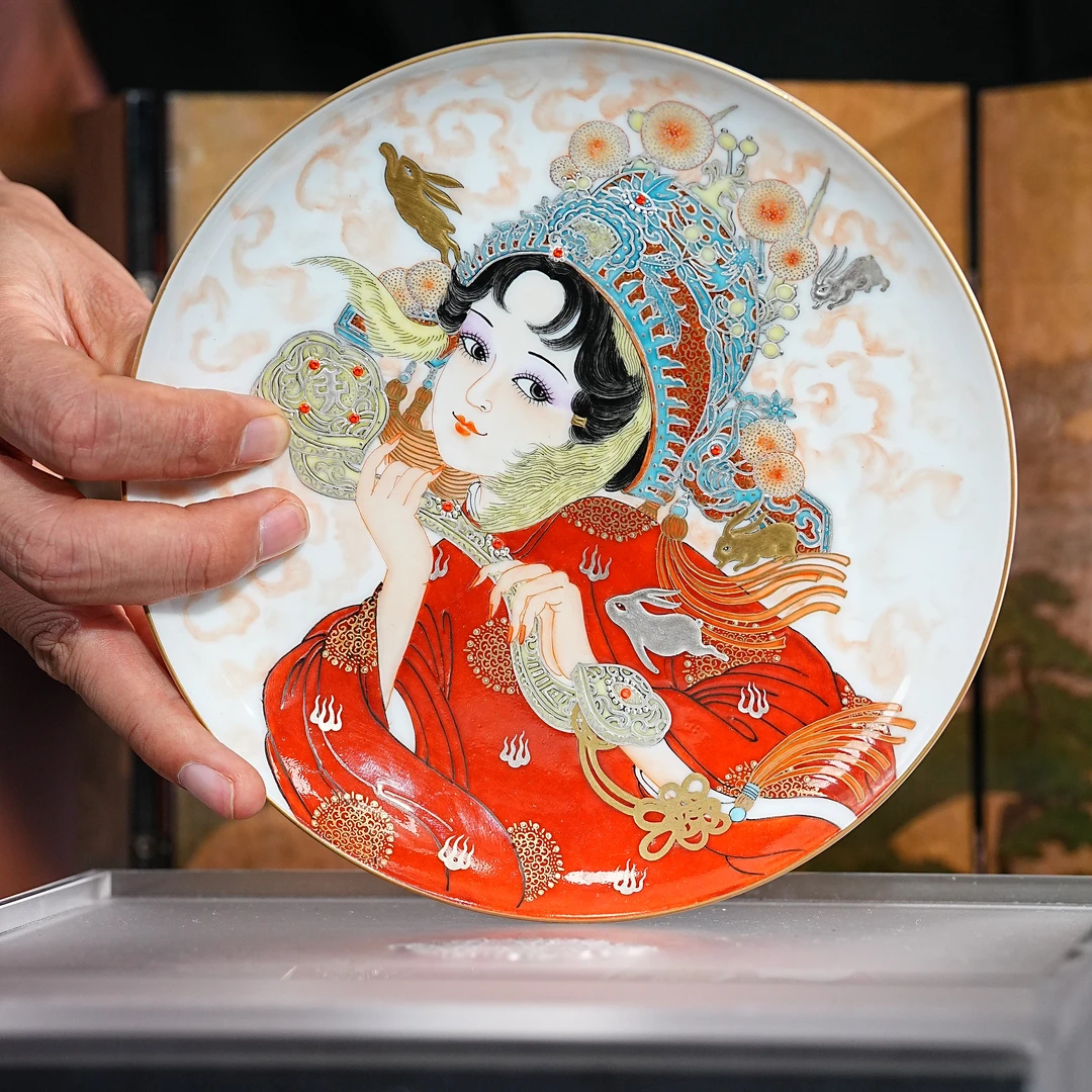 曹鸿雁 | 宝石粉彩前途似锦壶承直径17cm 景德镇陶瓷