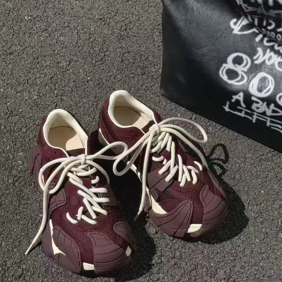 时髦~欧货八爪鱼老爹鞋女2025春新百搭洋气小众厚底6cm休闲鞋潮鞋