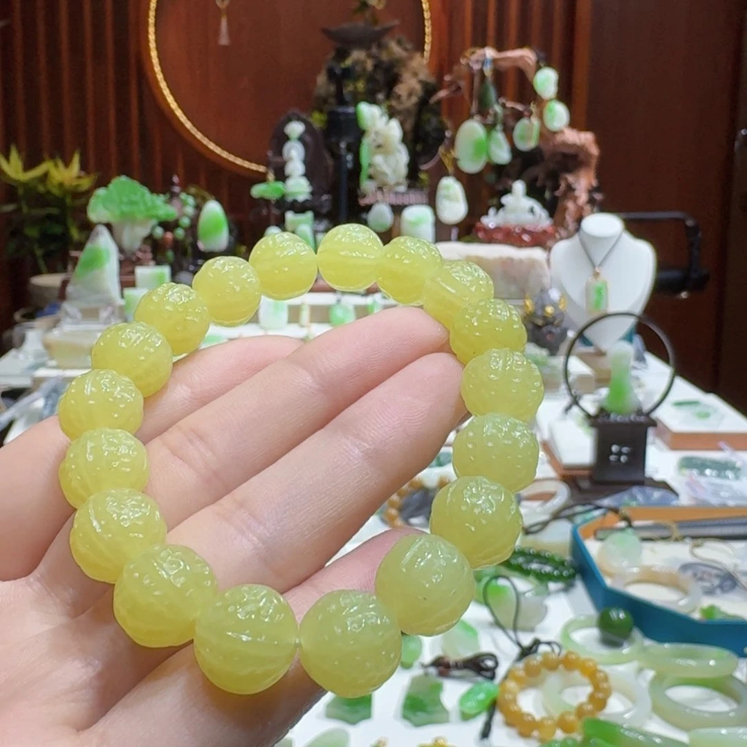 和田玉（黄玉）核桃串未镶嵌