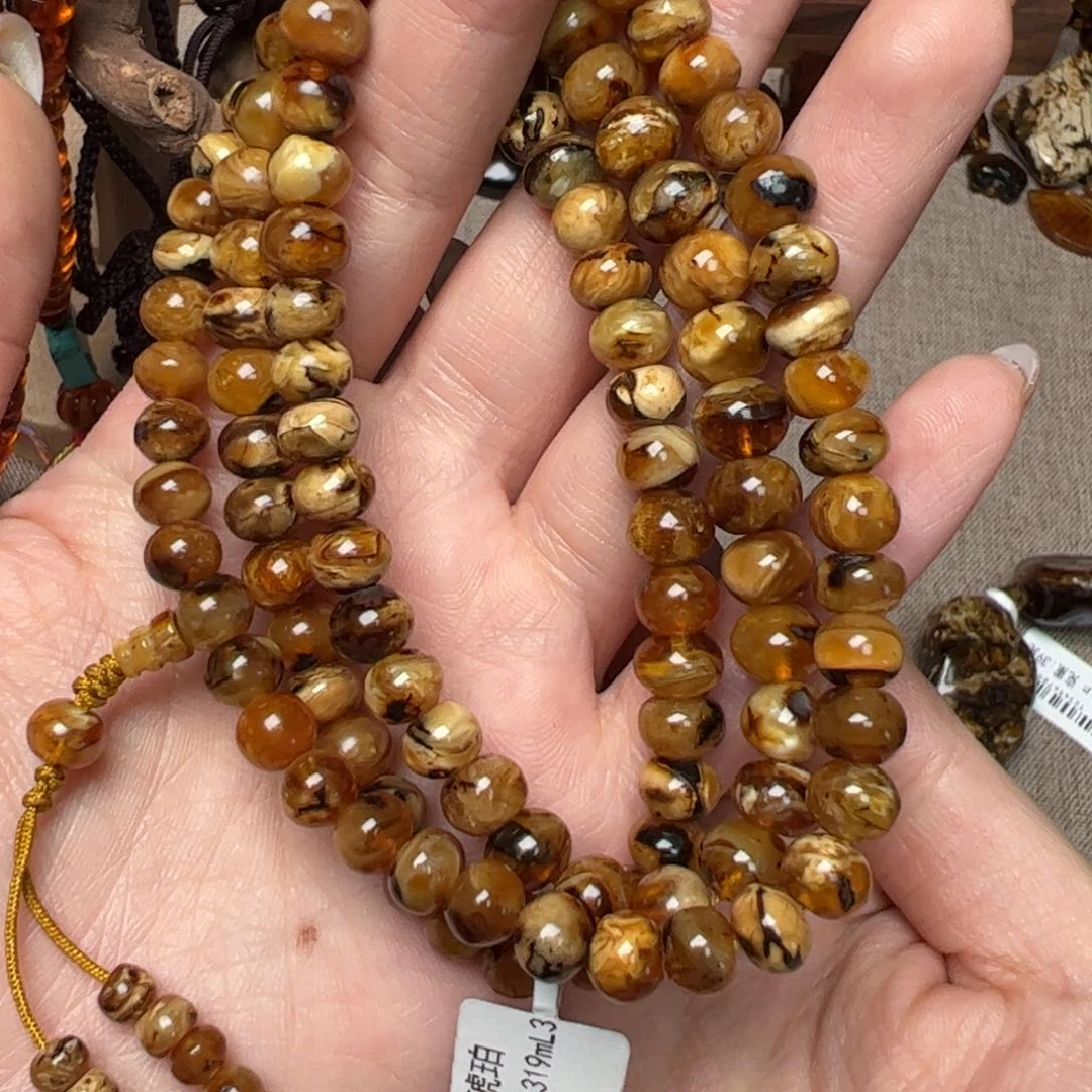 琥珀手链未镶嵌陛*抚顺蜜蜡