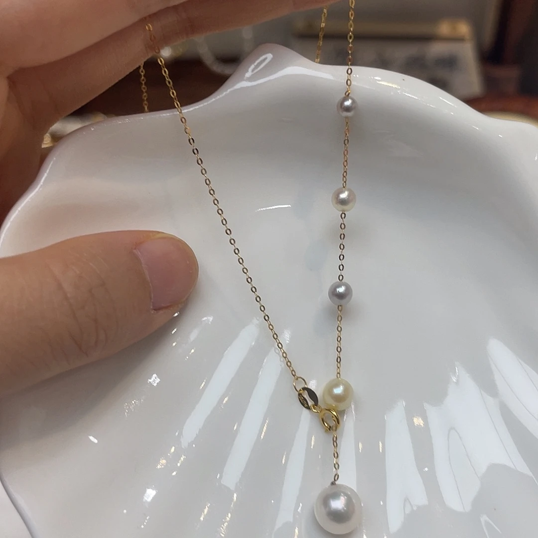 颈饰18K金镶嵌海水珍珠