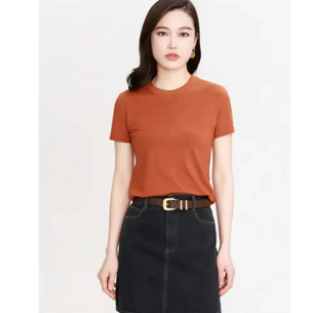 GIRDEAR/哥弟1301048夏季新款简约圆领百搭纯色基础款短袖小白T恤