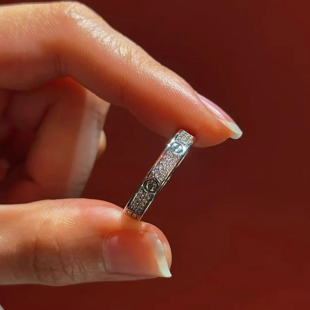 925银合成锆石戒指 满天星螺丝细戒指 JR115