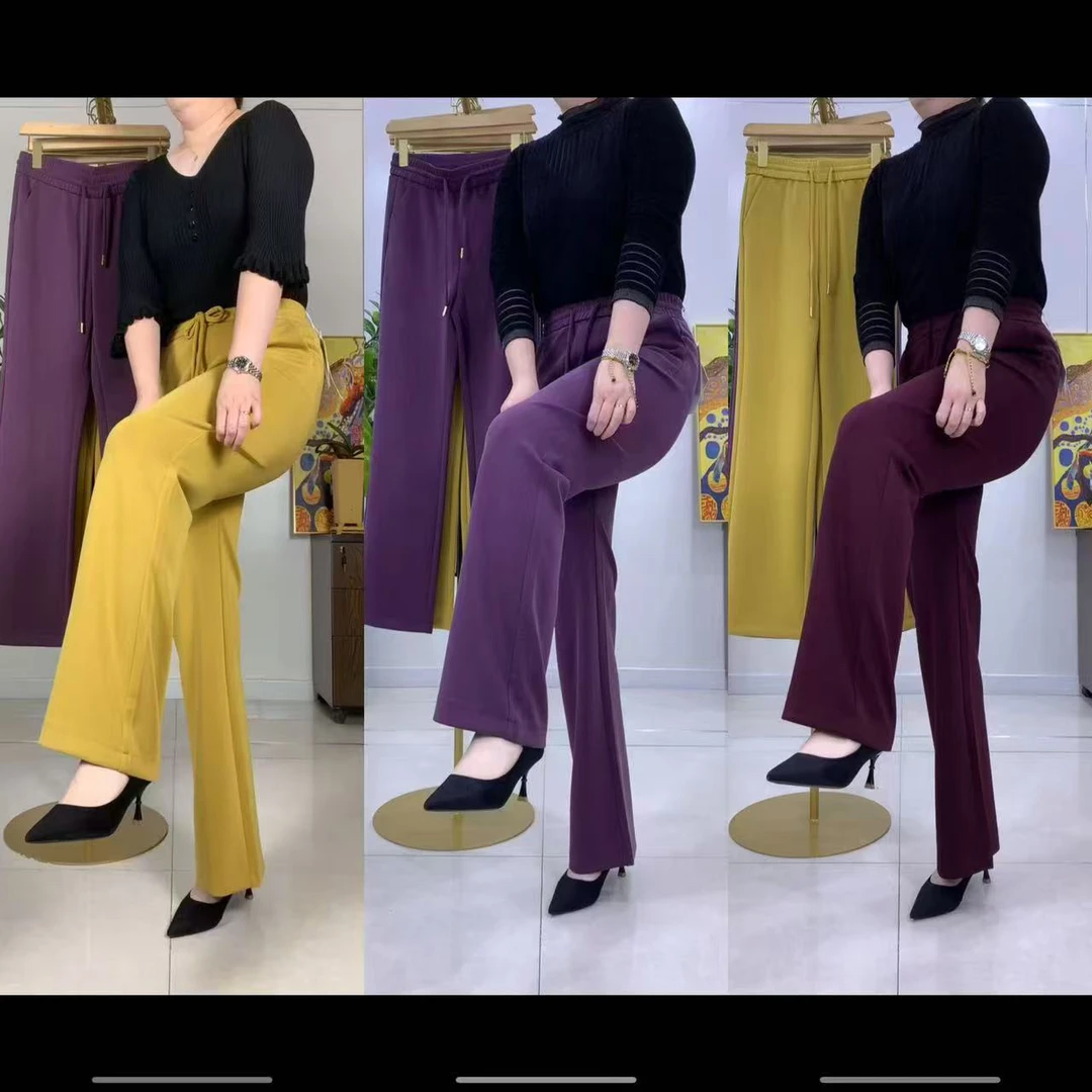 5621夏季薄款垂感抗皱新款高腰直筒裤女