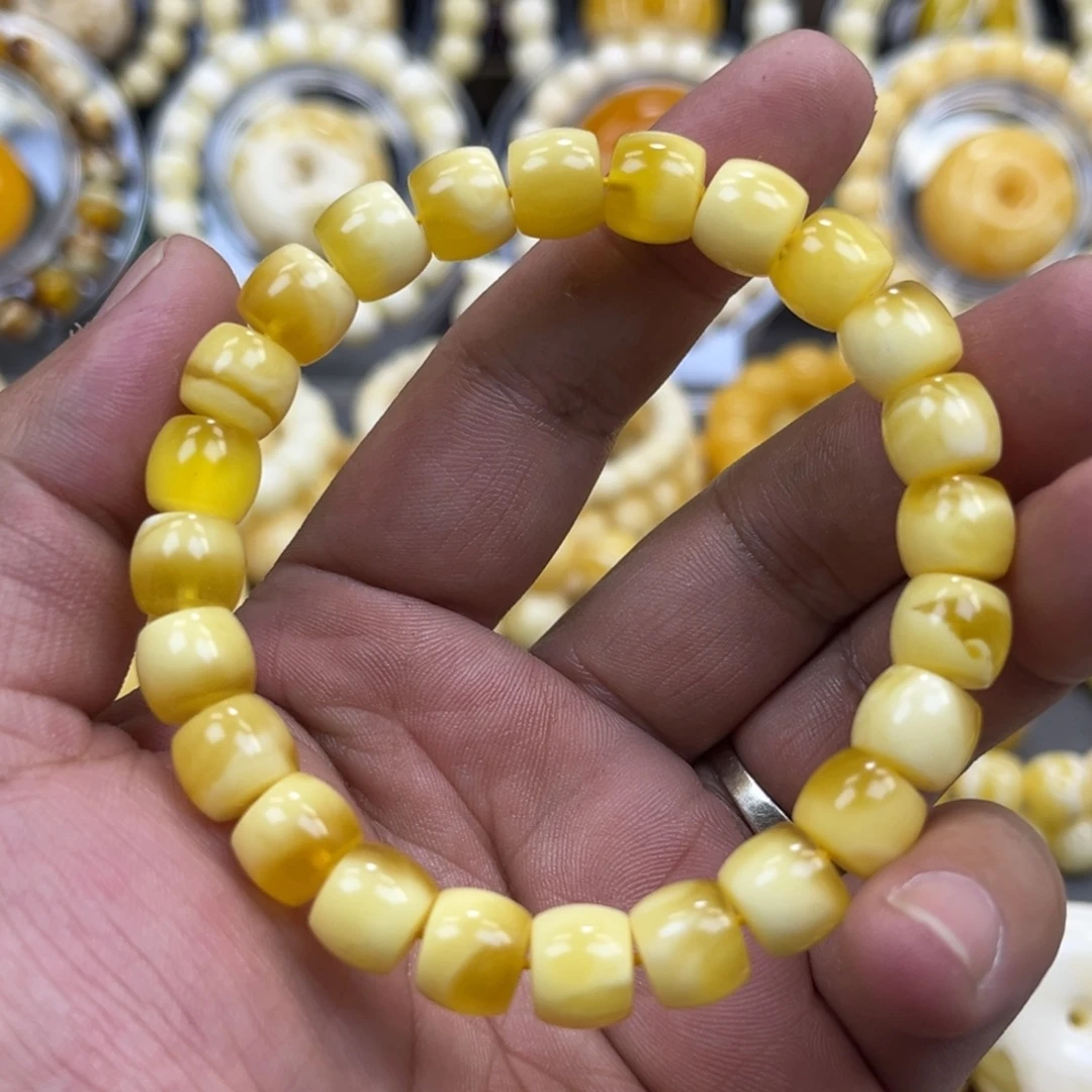 琥珀未镶嵌手串福利特价精工直切手串9.5mm12.4