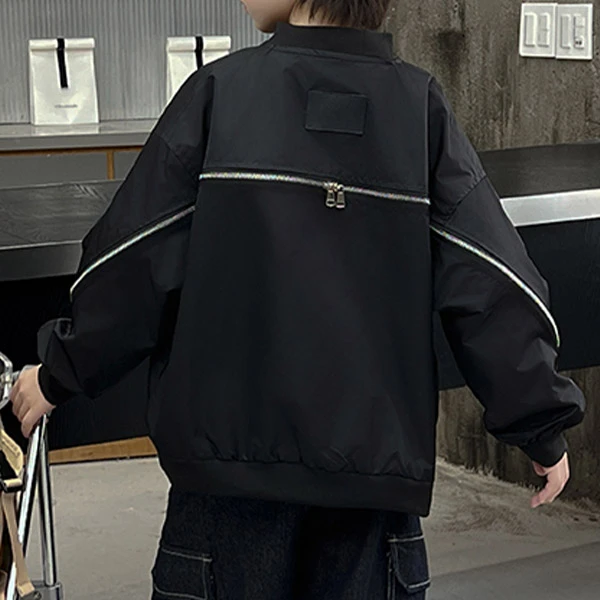 高端男童外套春秋2025春季夹克冲锋衣中大童春装男孩痞帅外套026