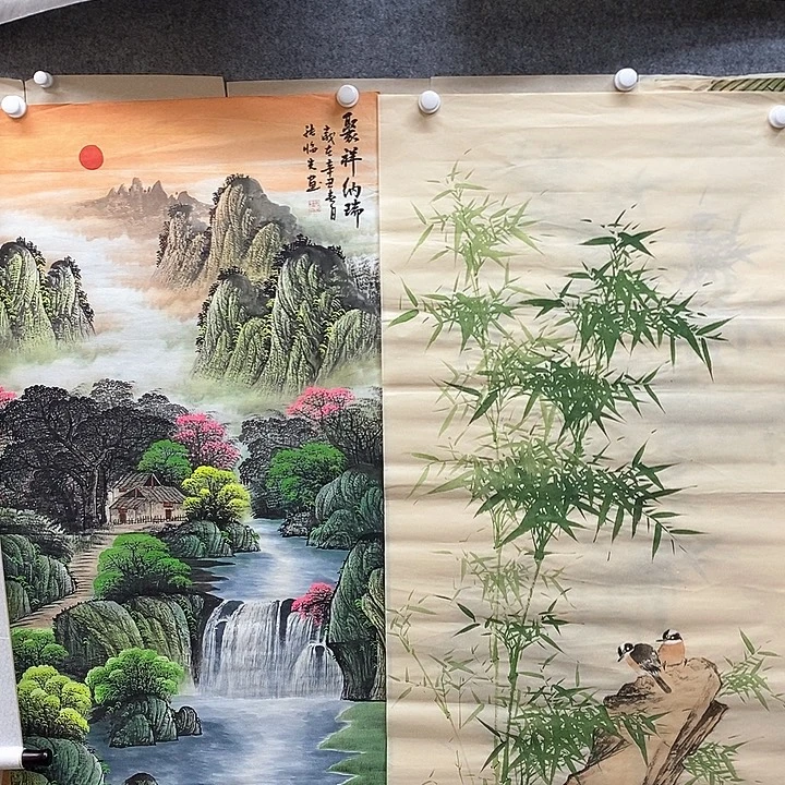 山***人竖款新中式装饰画