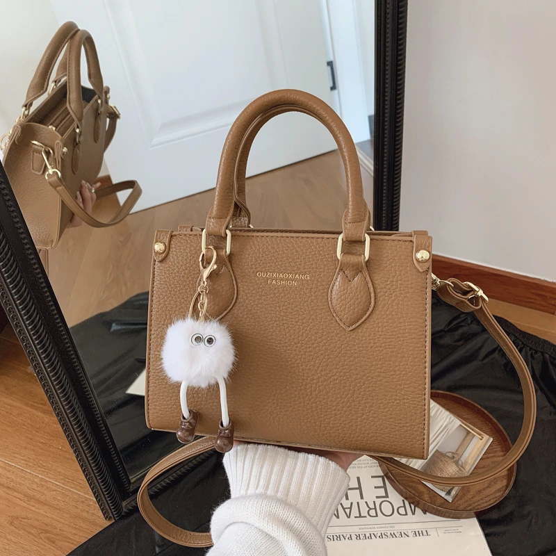 手提包单肩包腋下包时尚百搭女士小众纯色波士顿手拎包休闲简约