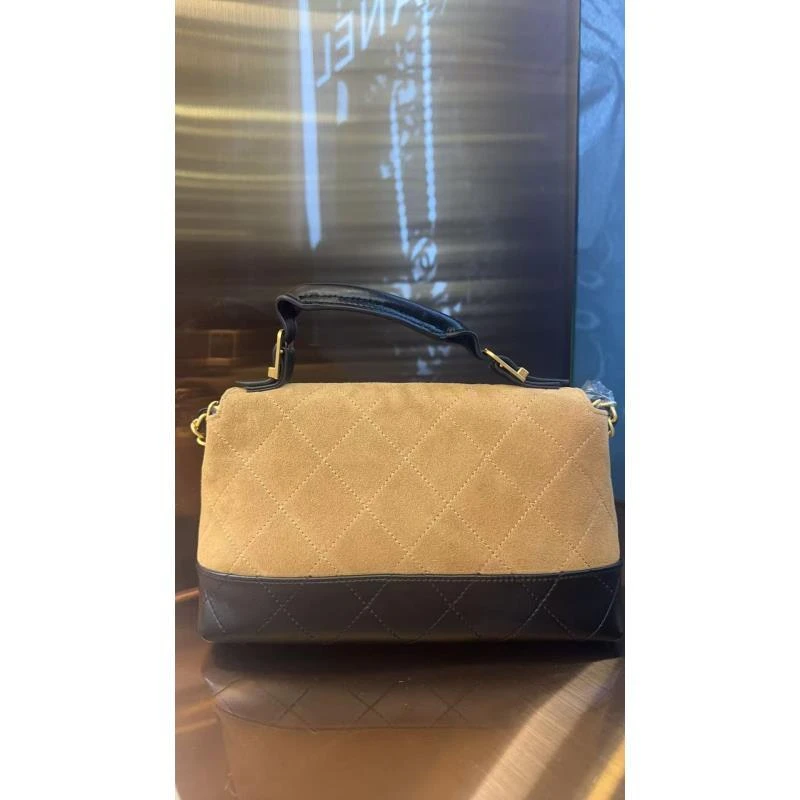 手工真皮包-C5018-手提拼皮-香-驼