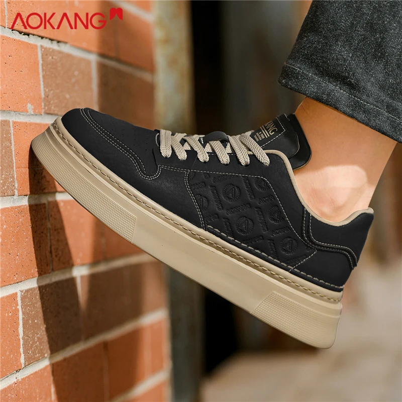 Aokang/奥康2025秋季透气男士百搭复古潮流潮鞋男鞋韩版休闲板鞋