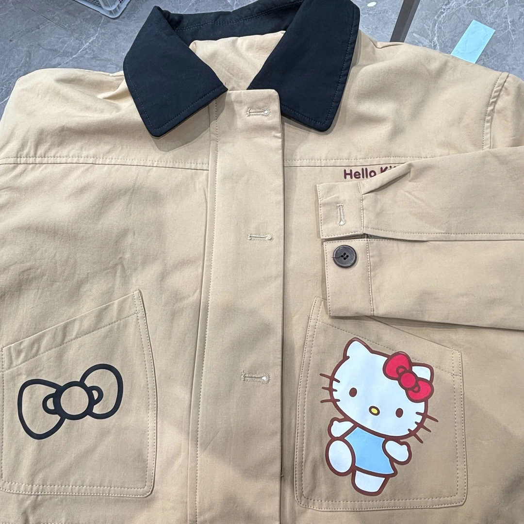 【YU·PP】（023）小众短款卡其可爱拼接KT牛仔外套（P0272）