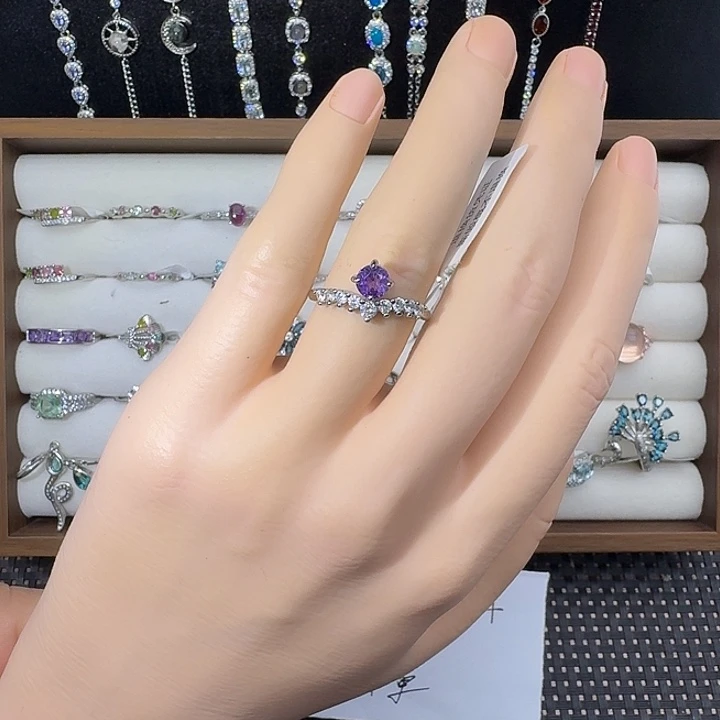 合金紫晶戒指5896