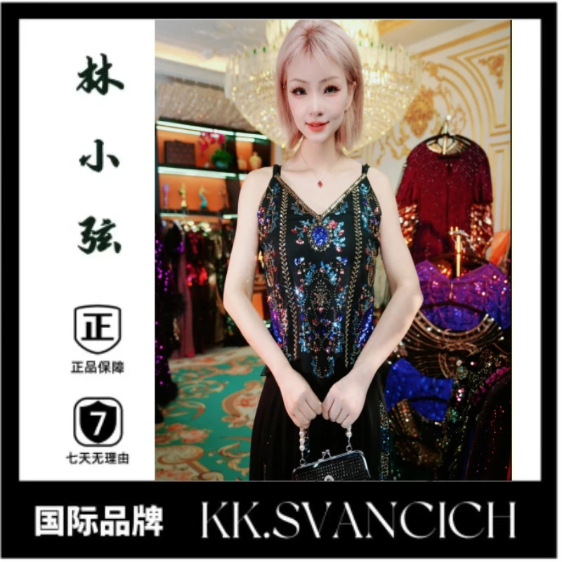 560吊带手工吊带重工小背心晚礼服美背吊带肩带可调节有内衬大码