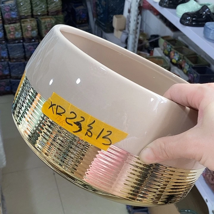 摆件水培陶盆无孔 瑕疵介意勿拍